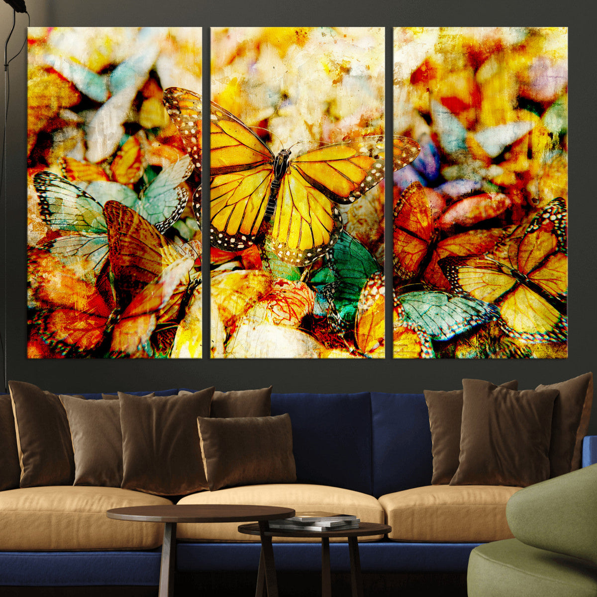 Butterfly Wall Art Canvas Print | Colorful Abstract Nature Artwork