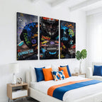 Graffiti American Football Player Street Art Wall Art Canvas Print