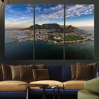 Cape Town Wall Art Canvas Print | Table Mountain Coastal Skyline Panorama