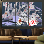 Playing Cards Canvas Wall Art | Casino Game Room Decor