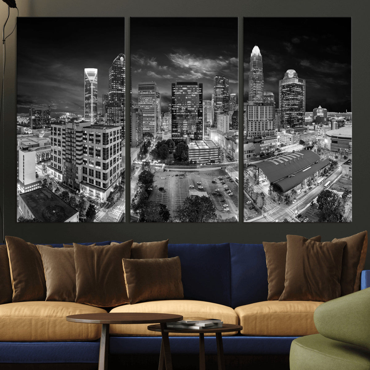 Charlotte Skyline Canvas Wall Art Print | North Carolina Cityscape