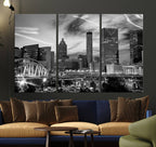 Black and White Atlanta Wall Art Canvas Print