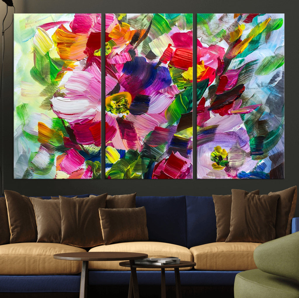 Oil Flower Abstract Canvas Print
