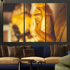 Gold Buddha Statue Hands Wall Art Canvas Print