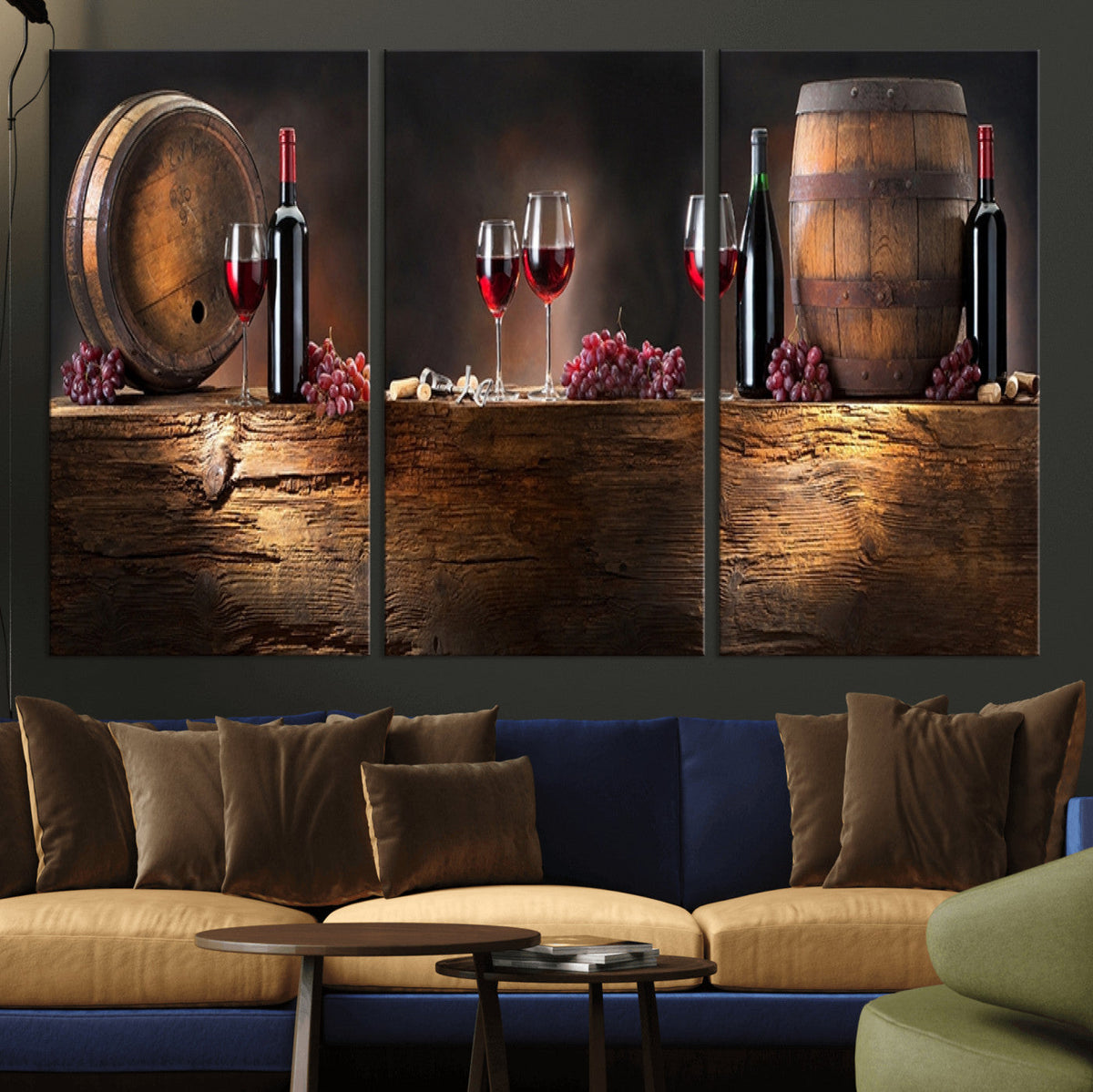 Wine and Barrels Wall Art Canvas Print
