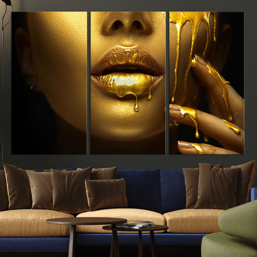 Gold and Women Wall Art Canvas Print