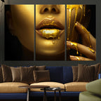 Gold and Women Wall Art Canvas Print