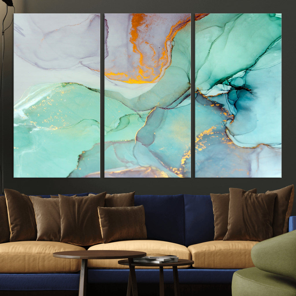 Colorful Marble Fluid Effect Canvas Wall Art Print