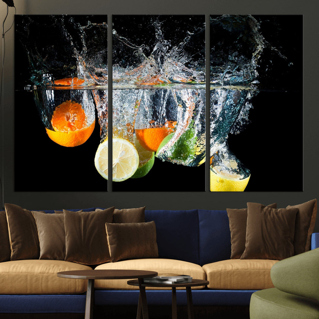 Kitchen Wall Art, Kitchen Fruits Art Canvas Print