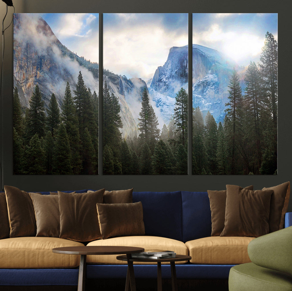 Half Dome Yosemite California Wall Art Canvas Print El Capitan