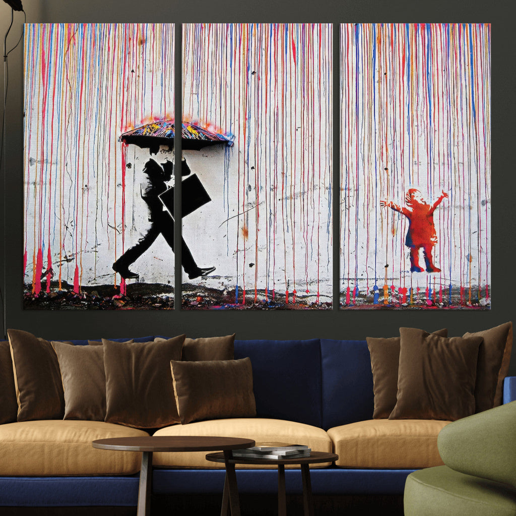 Banksy Wall Art Canvas Print | Framed Graffiti Street Art Picture
