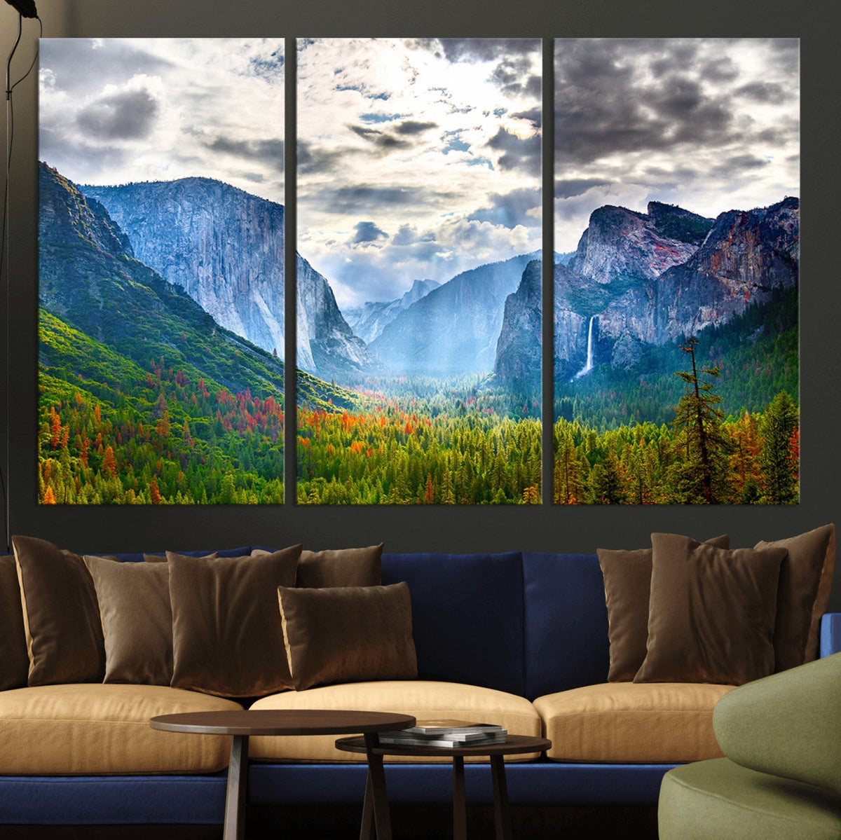Yosemite Park Half Dome 3 Panel Canvas Print | Large Giclée Landscape Wall Art