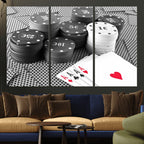 Poker Game Cards Wall Art Canvas, Multi Panel Wall Art