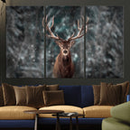 Wall Art Deer Art Animal Canvas, Framed Wall Art Deer Canvas