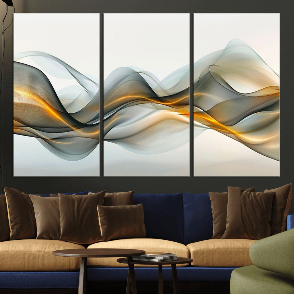 Abstract Wave Canvas Wall Art | Fluid Contemporary Elegance in Motion