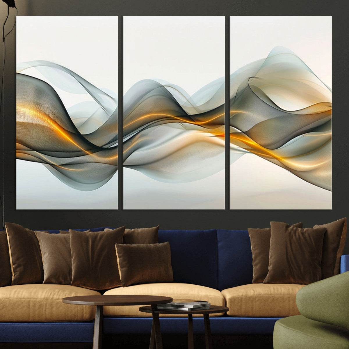 Abstract Wave Canvas Wall Art | Fluid Contemporary Elegance in Motion