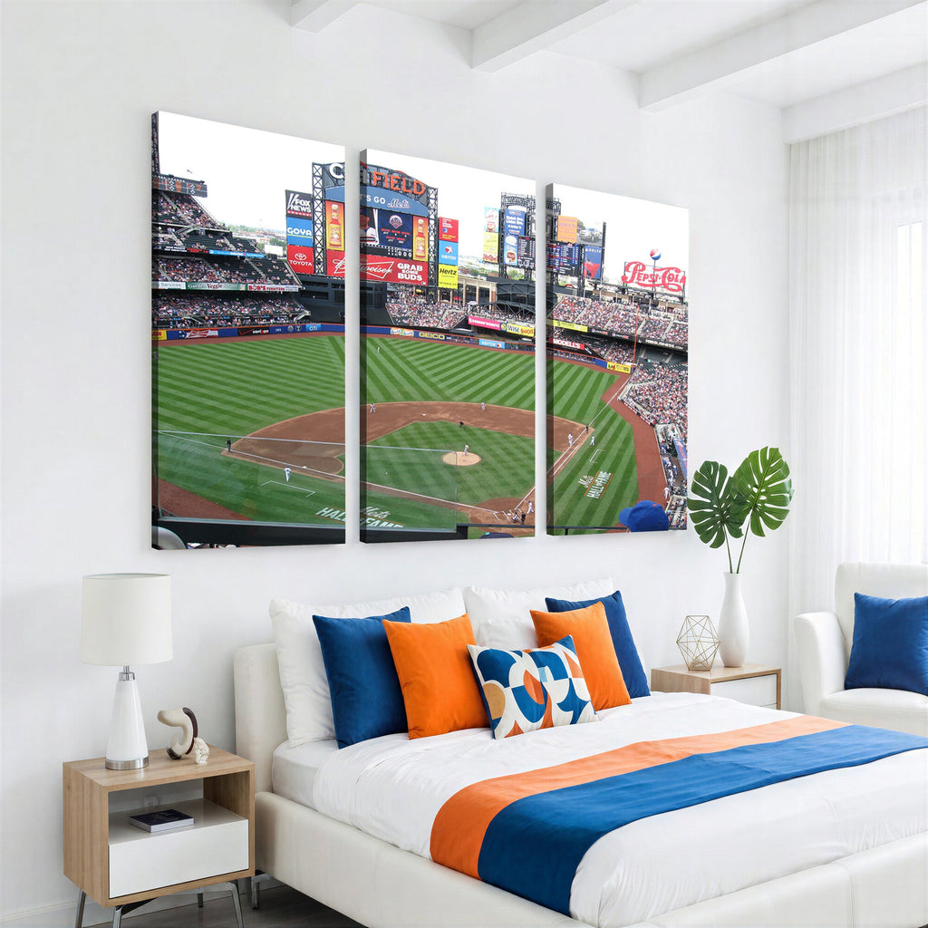 New York Mets Baseball Team Print, Citi Field Baseball Stadium Wall Art