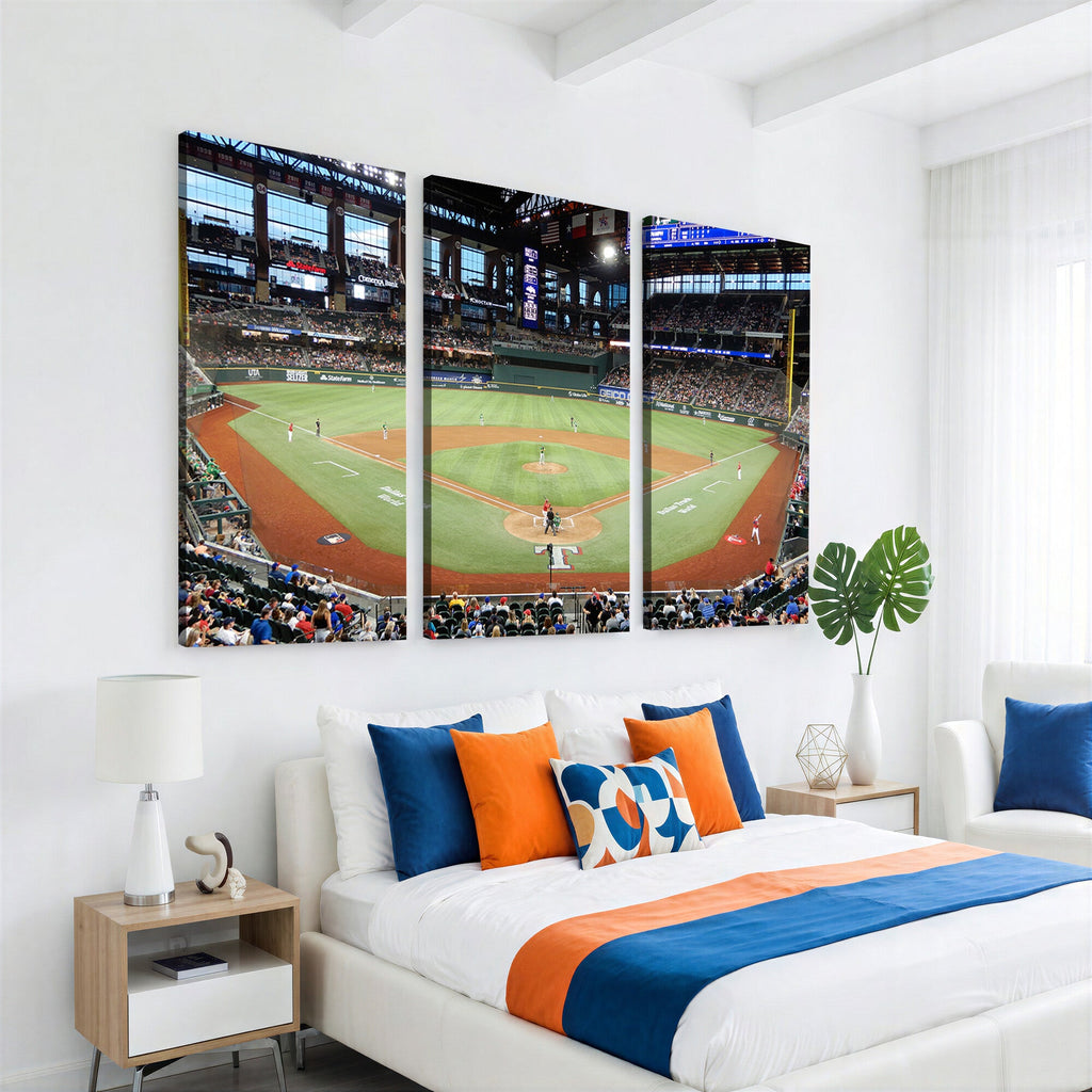 Texas Rangers Baseball Team Print, Arlington Globe Life Field Stadium Wall Art