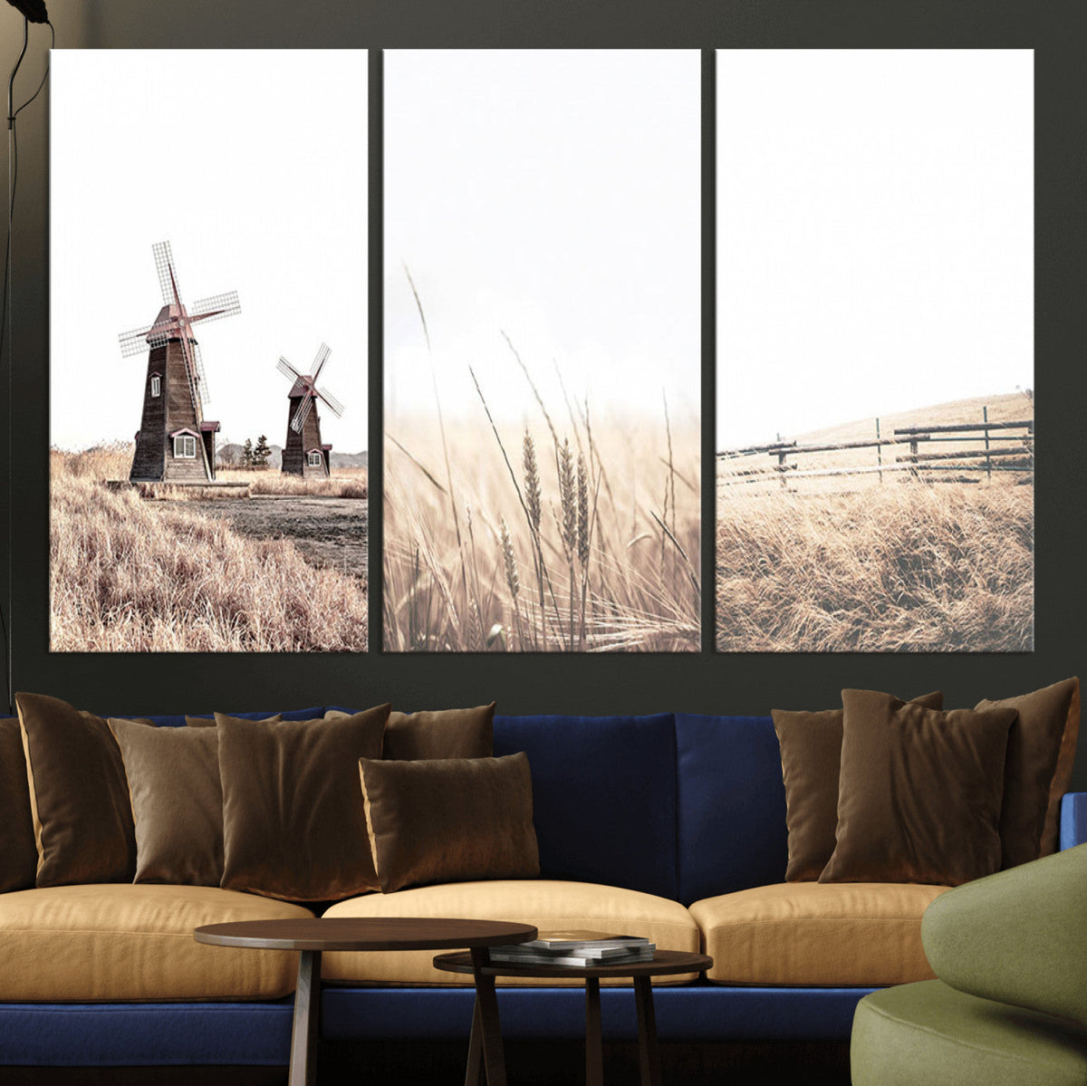 Farm Prints, Set of 6 Farmhouse Wall Art Canvas, Country House Decor