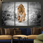 Jaguar Wall Art Canvas Print, Majestic Big Cat in Focused Pursuit