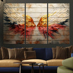 Abstract Angel Wings Canvas Wall Art, Modern Angelic Wings Decor, Framed and Ready to Hang