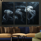 Jellyfish Wall Art Canvas Print, Elegant Wall Decor