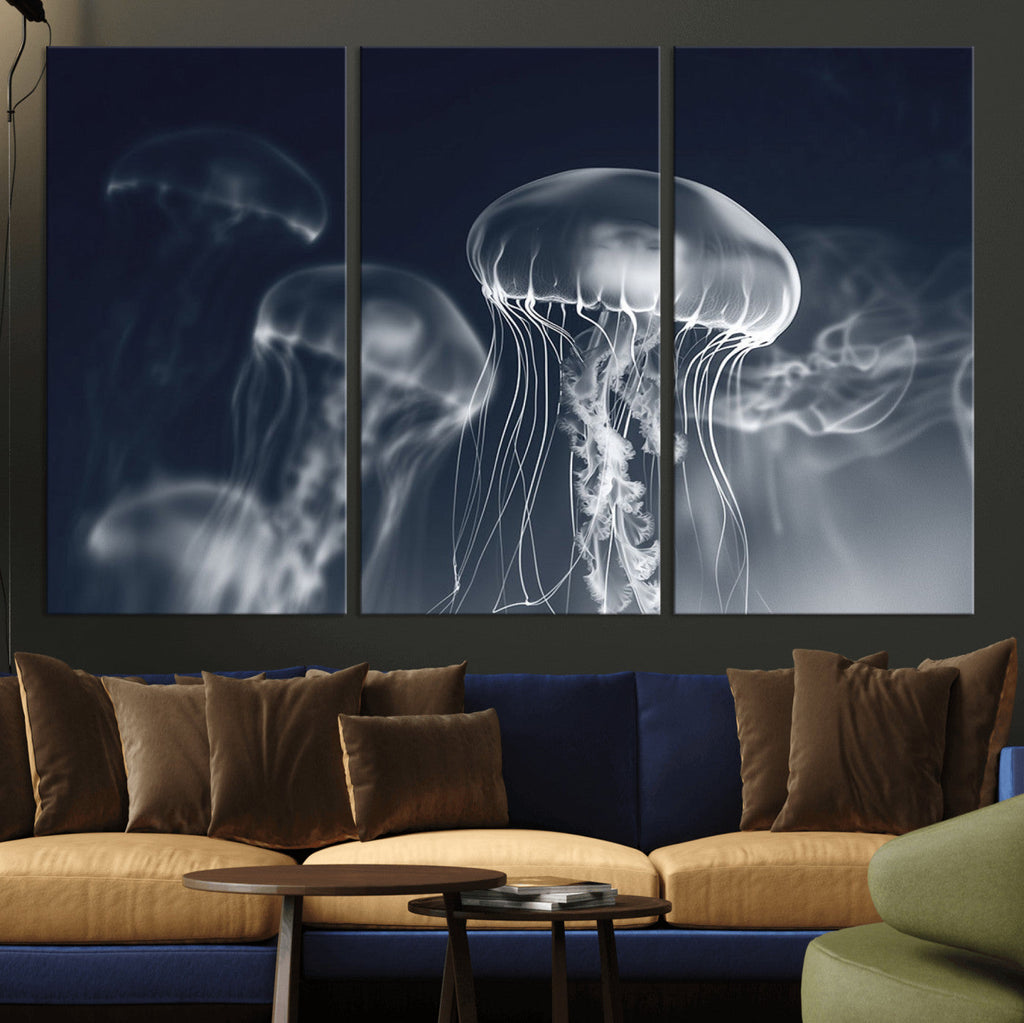 Jellyfish Wall Art Canvas Print, Modern Abstract Jellyfish