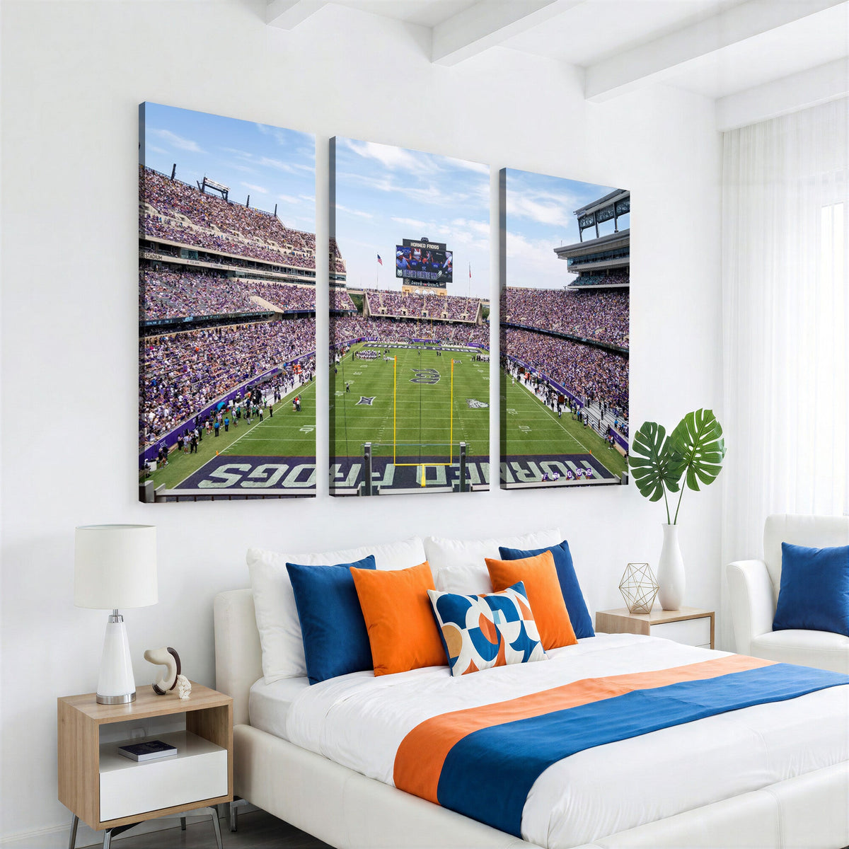 TCU Horned Frogs Football Team Print, Fort Worth Amon G. Carter Stadium, Framed and Ready to Hang