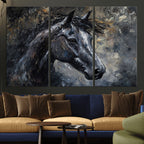 Large Abstract Horse Wall Art Canvas Print, Farmhouse Wall Art
