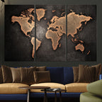 World Map Canvas Print | Framed Travel Map Wall Art for Couples