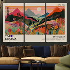 Yayoi 1986 Wall Art Print, Vibrant Wabi Sabi Japanese Abstract Design