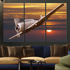 Old War Plane Wall Art Canvas Print