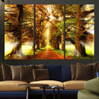 Sunshine in Forest and Trees Wall Art Canvas Print