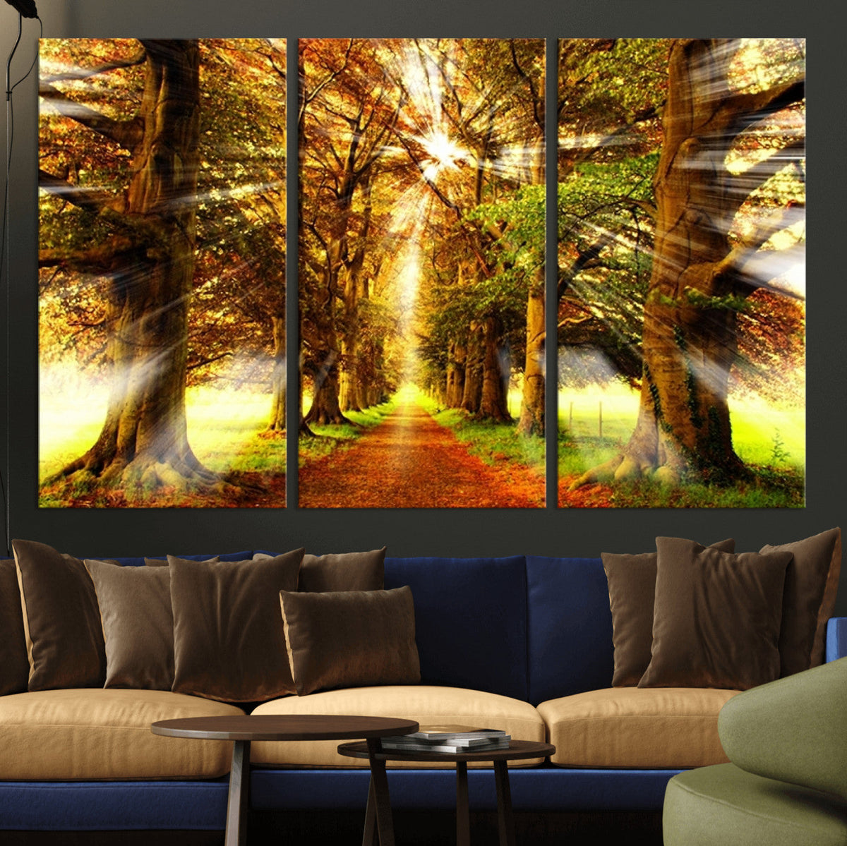 Sunshine in Forest and Trees Wall Art Canvas Print