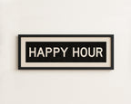 Framed Happy Hour Bus Scroll Sign