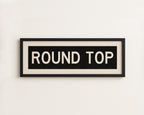 Framed Round Top Bus Scroll Sign