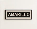 Framed Amarillo Bus Scroll Sign