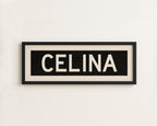 Framed Celina Bus Scroll Sign