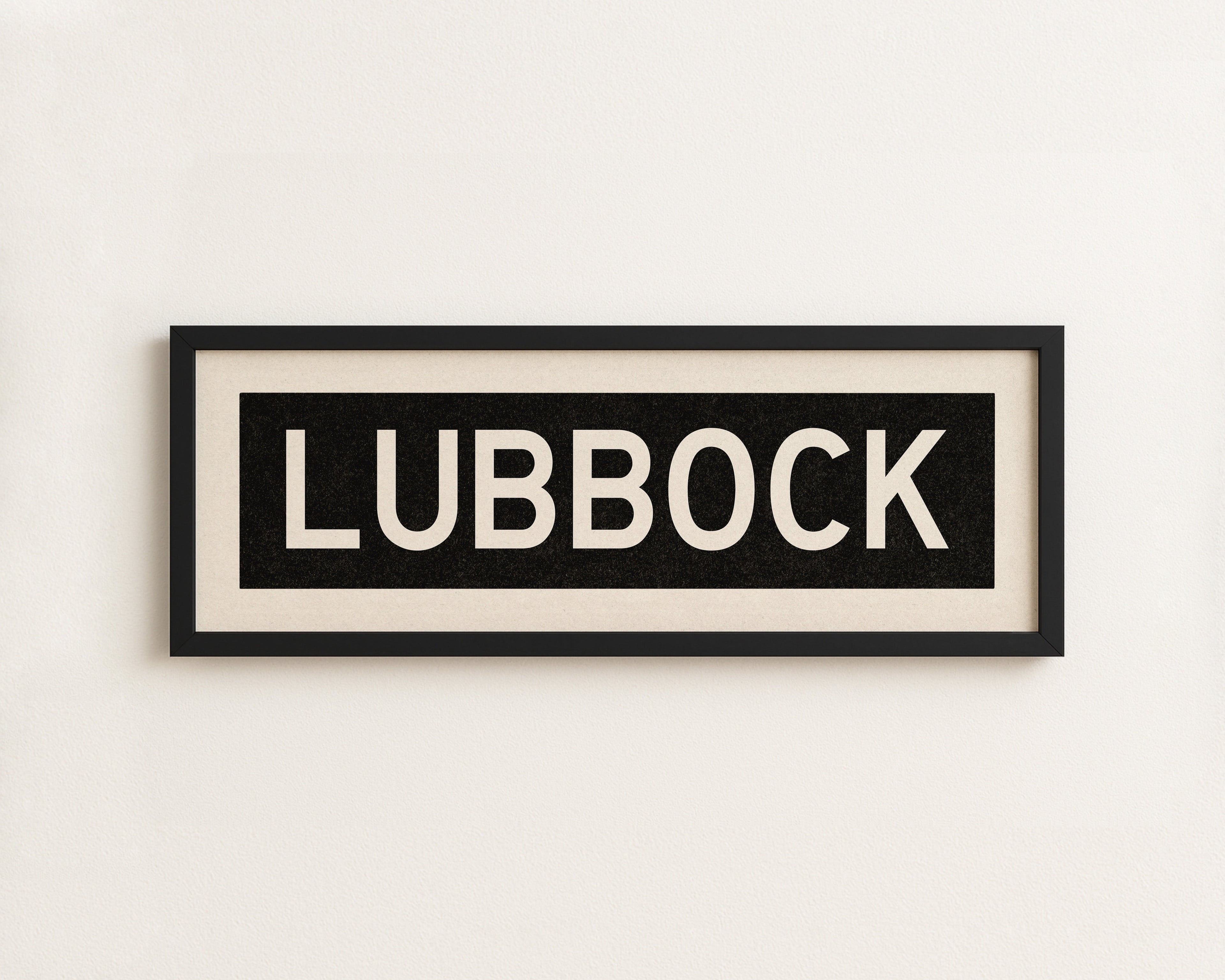 Framed Lubbock Bus Scroll Sign