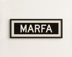 Framed Marfa Bus Scroll Sign