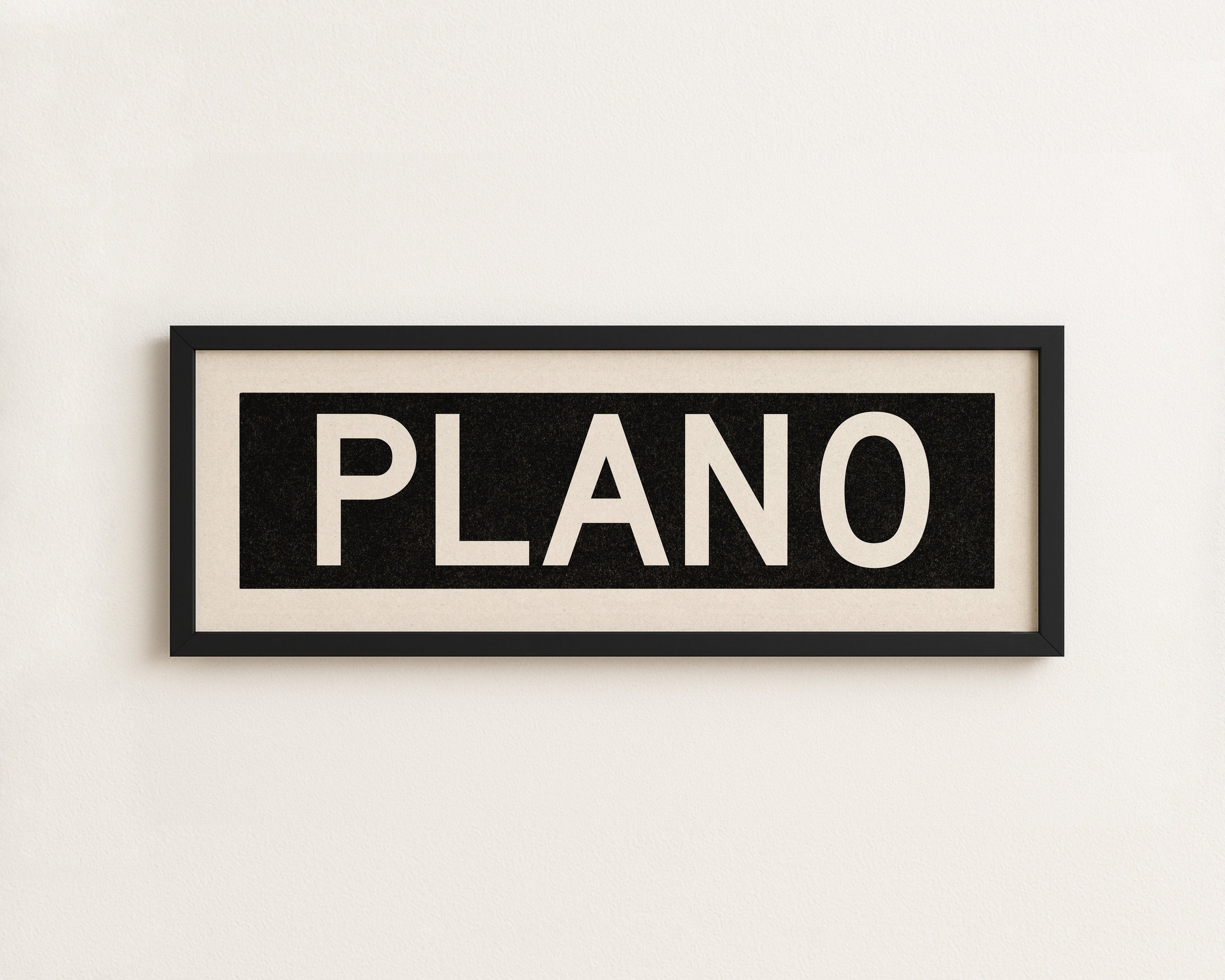 Framed Plano Bus Scroll Sign