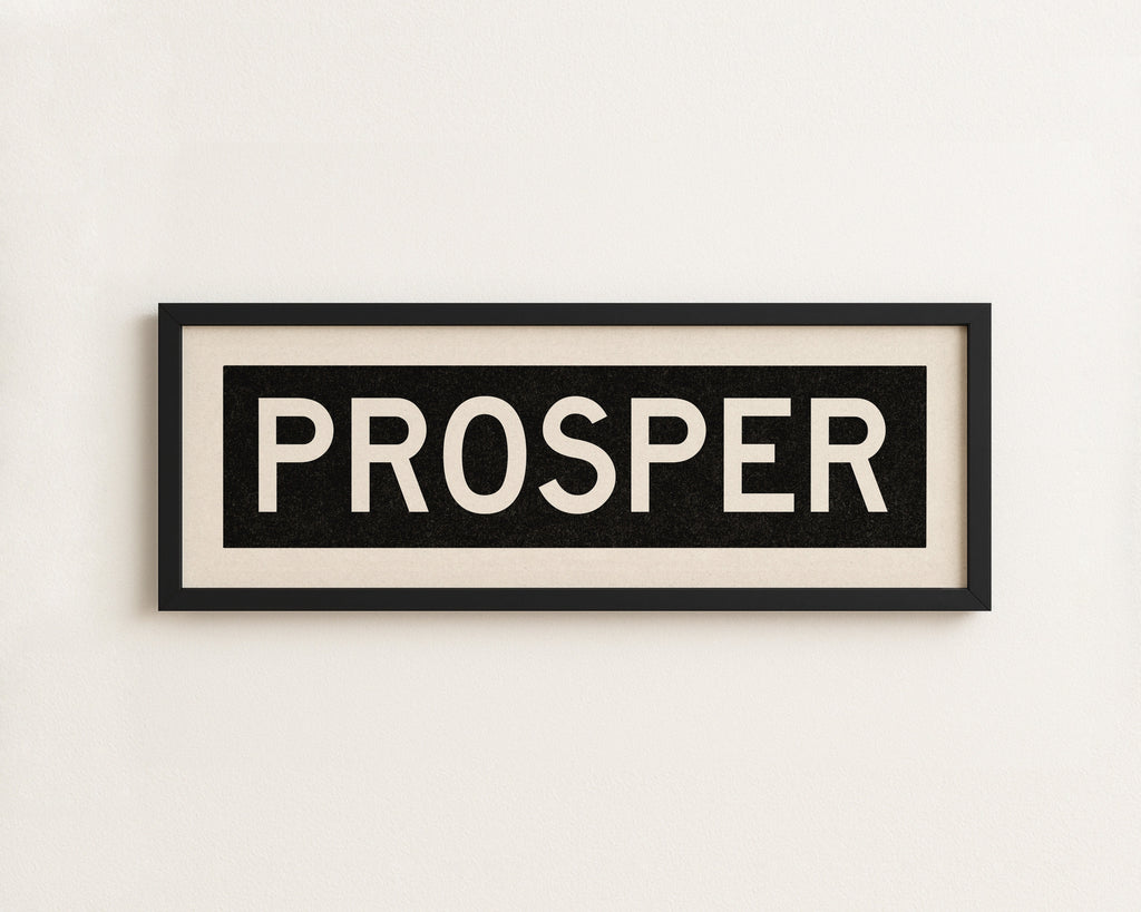 Framed Prosper Bus Scroll Sign