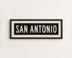 Framed San Antonio Bus Scroll Sign