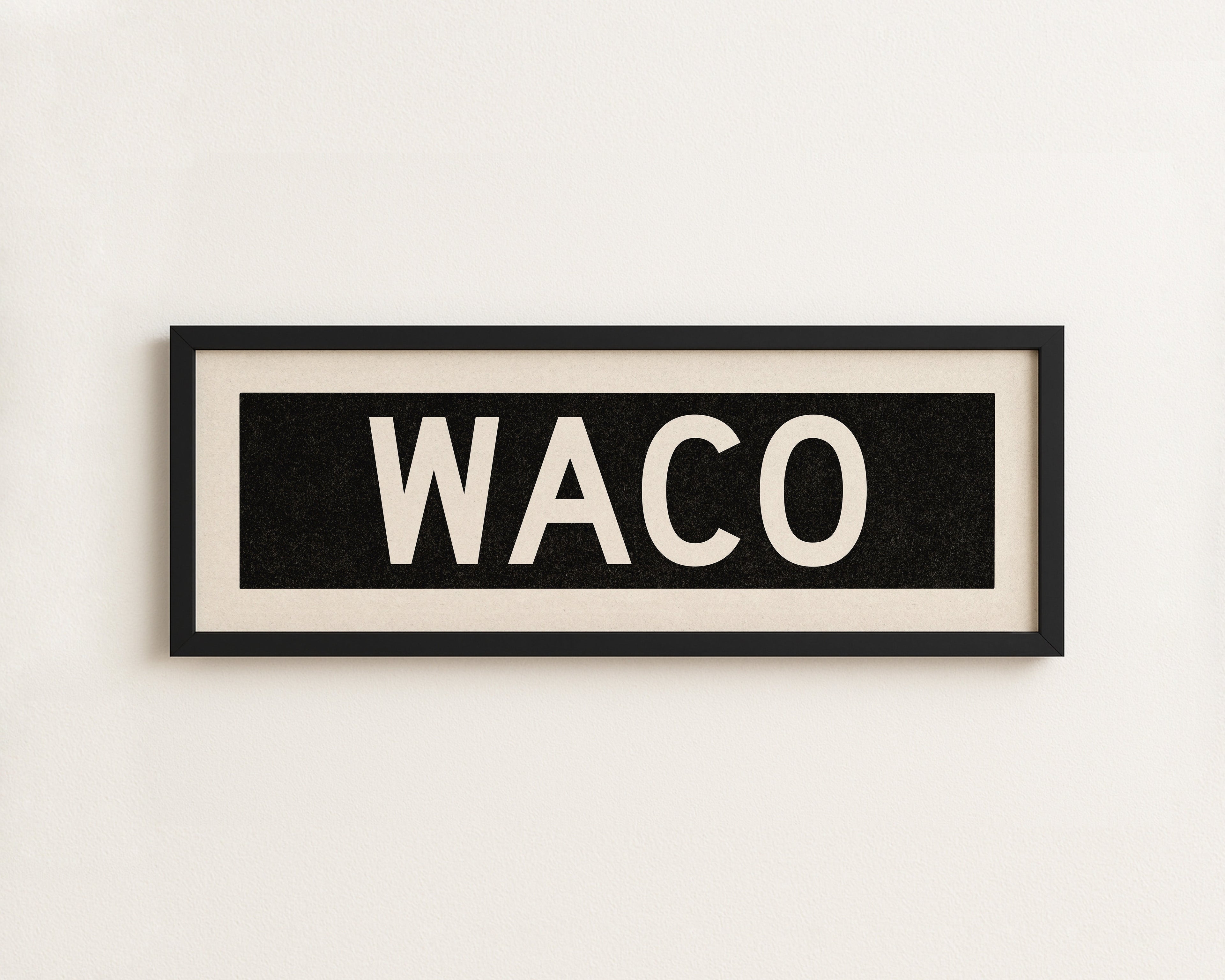 Framed Waco Bus Scroll Sign
