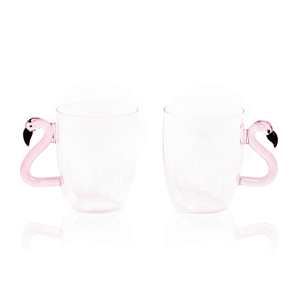 3D Flamingo Glass Mugs