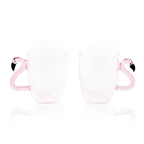 3D Flamingo Glass Mugs