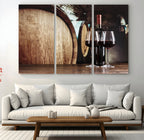 Wine and Barrel Wall Art Canvas Print