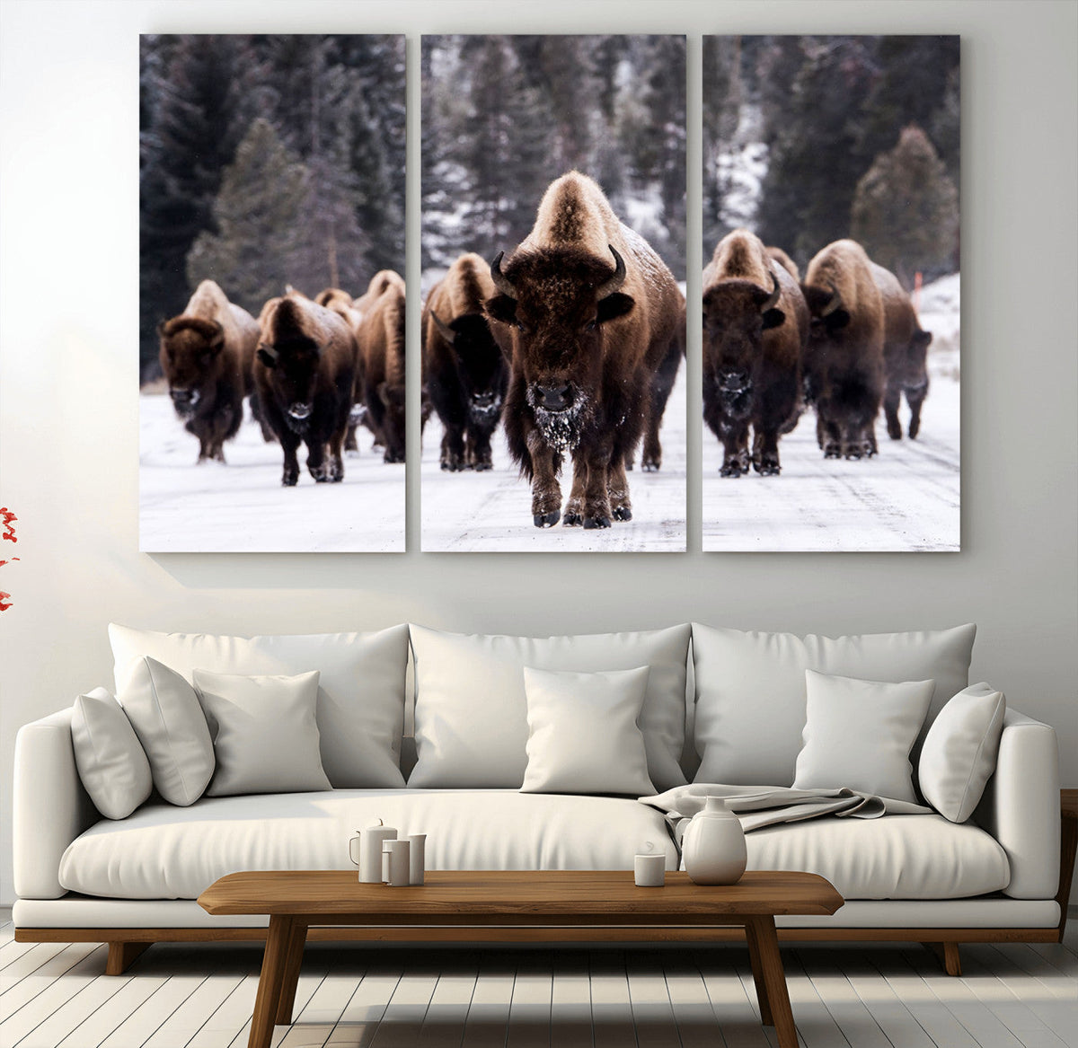 Bison Wall Art Canvas Print, Bison Herd Canvas Wall Art
