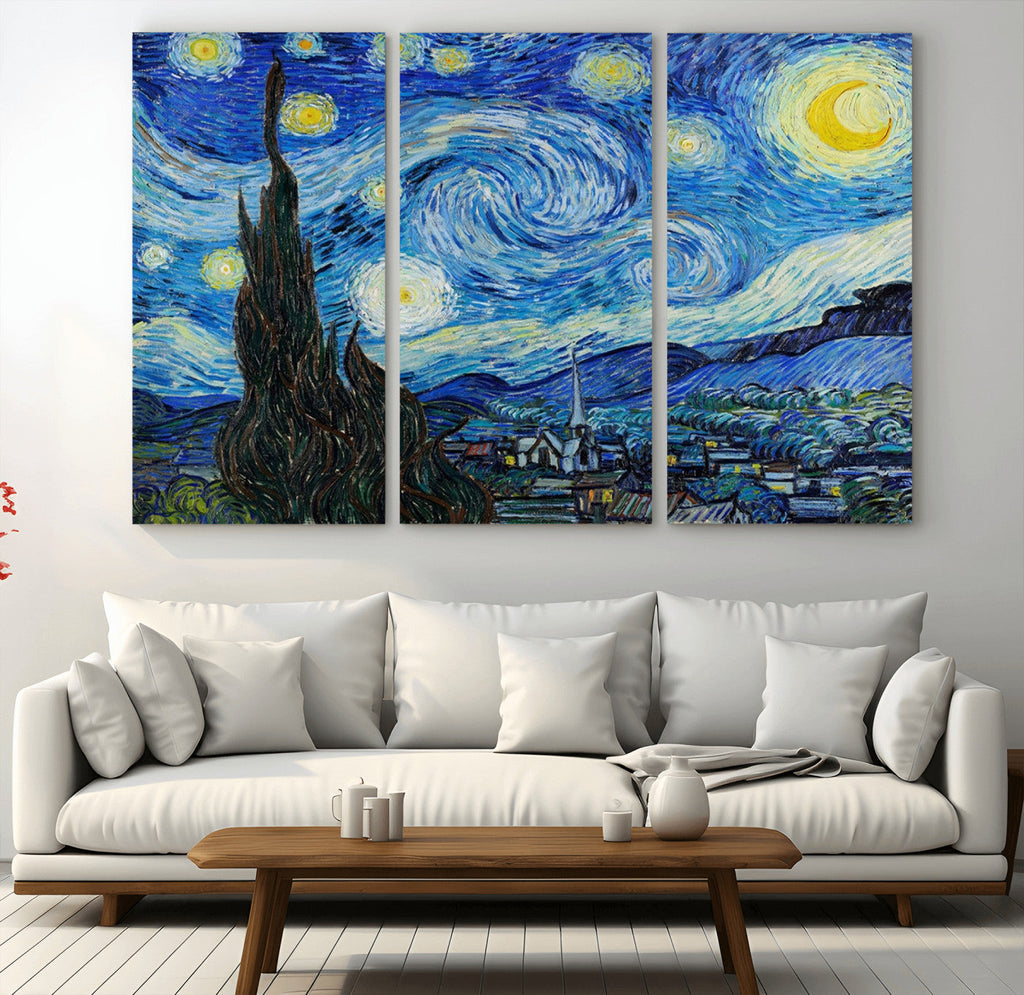 Vincent Van Gogh The Starry Night Abstract Wall Art Canvas Print