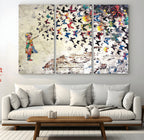 Banksy Wall Art - Banksy Girl Butterfly Graffiti Wall Art